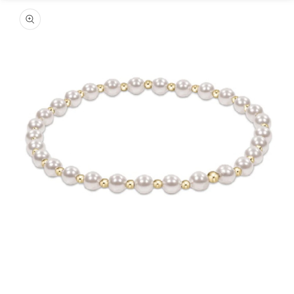 NWT Enewton Extends Classic Grateful Pattern 4mm Bead Bracelet- Pearl
